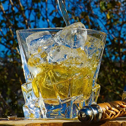 TIENER Timeless European Crystal Whiskey Glasses Set Pcs- 355 Ml Bar Glass for Drinking Bourbon, Whisky, Scotch, Cocktails, Cognac- Old Fashioned Cocktail Tumblers (Set of 2) - Image 3