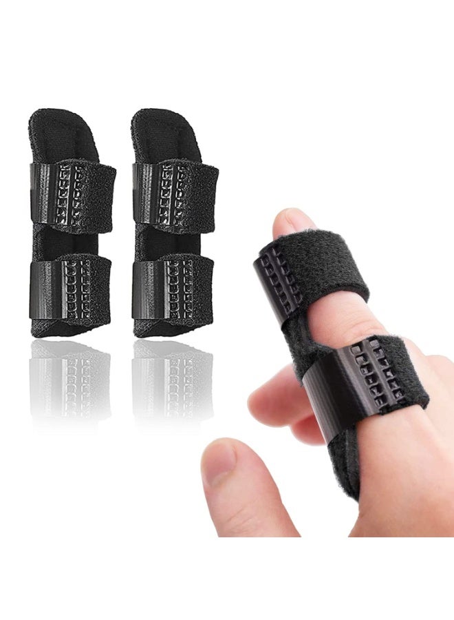 دعامة إصبع زنادي عدد 2 قطعة لتقويم الإصبع – جبيرة قابلة للتعديل لعلاج إصبع المطرقة ودعم مفاصل الأصابع - Image 1