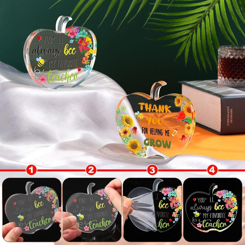 Chunful 2 Pieces Class of 2023 Teacher Appreciation Gifts Acrylic Graduation Gifts Teacher Appreciation Decor Gifts for Graduation Teachers Appreciation Day (Bee) - Image 3
