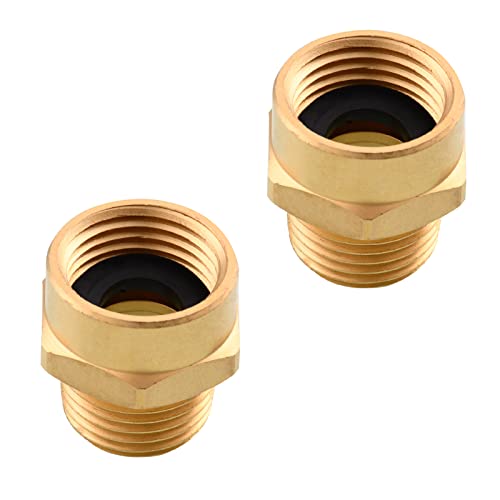 Tecmolog 2 Pcs BSP to NPT Adapter Brass G12 Female Thread to 12 NPT Male Thread Connector Converter Fittings SBA0372 - Image 1