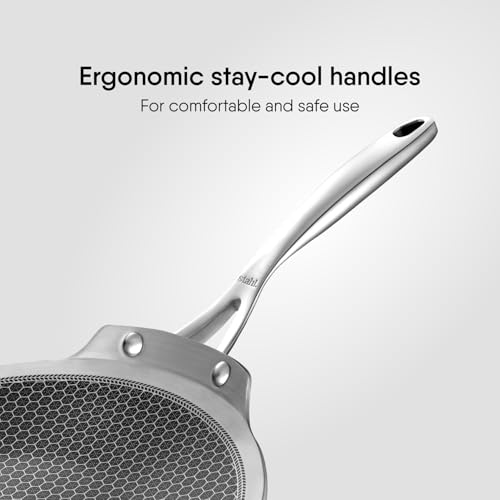 Stahl Artisan Hybrid 26 cm Roti Tawa 4 mm Thick | Triply Stainless Steel Tawa with Honeycomb Structured Stick Resistant Layer | Scratch Resistant Roti Tawa Compatible with Induction & Gas Stove - Image 4