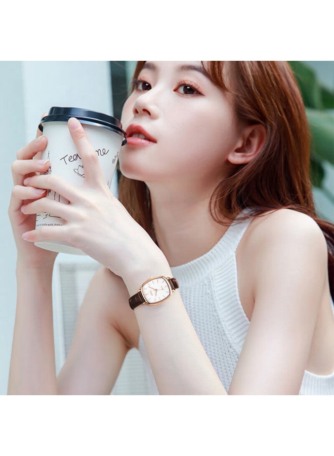 Ebohr (Ebohr) Women'S Watch, Kana Series Fashion Festival Birthday Gift White Dial Quartz Women'S Watch 51653446 For Girlfriend - Image 2