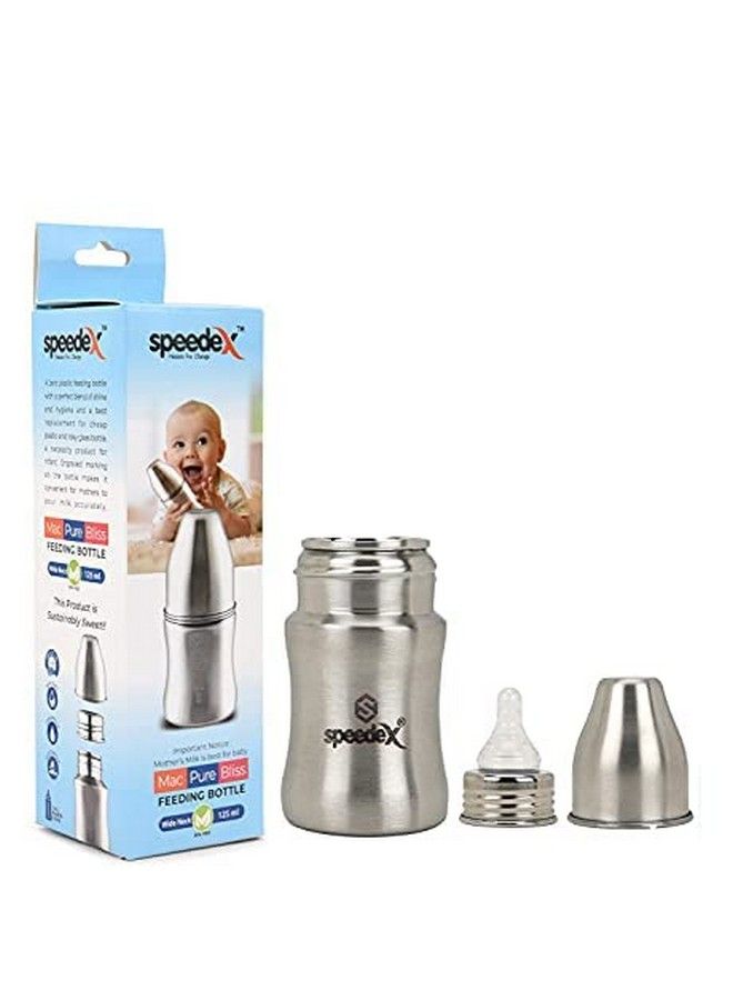 Speedex Stainless Steel Infant Baby Feeding Bottle Bpa Free Anti Colic Plastic Free Medium Flow Nipple (Bliss125 Ml) - Image 1
