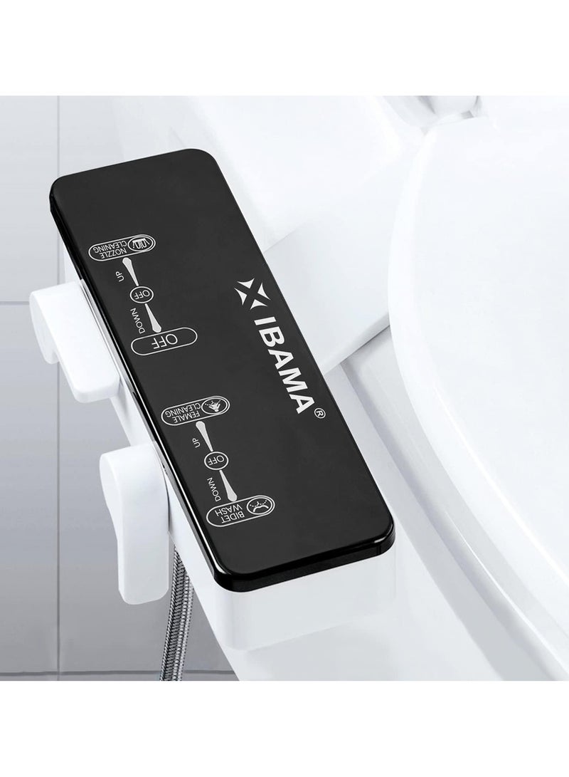 ECVV Toilet Bidet Non-Electric Mechanical Water Sprayer Toilet Seat Compatible Attachable Bidet- Dual Nozzle, Black Color - Image 1