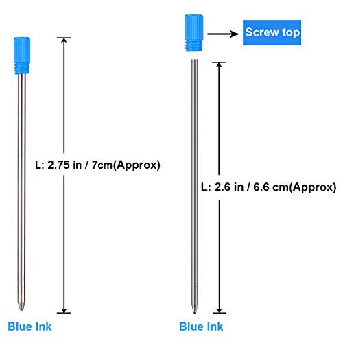 Penyeah Replacement Pen Refills for Twist/Click Pens with Spring, 2.75" Ballpoint Pen Refills for Versatile 4-in-1 Stylus/Lighted Tip Pen, Fine Point (Pack of 12, Blue Ink) - Image 2