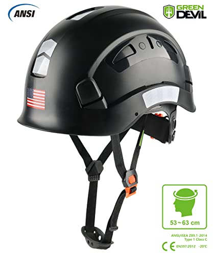 GREEN DEVIL Safety Helmet Hard Hat Adjustable Lightweight Vented ABS Work Helmet for Men and Women 6-Point Suspension ANSI Z89.1 Approved Ideal for Industrial & Construction - Image 2