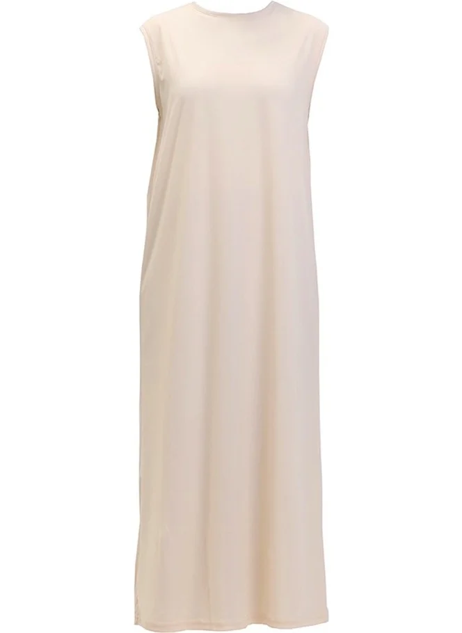 Sefa Merve Sleeveless Long Underwear Dress 6041-04 Beige