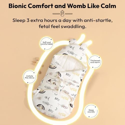 StarAndDaisy Baby Swaddle Wrap for Newborn 0–9 Months, Baby Sleeping Bag Or Blanket, Muslin Swaddle for New Born Baby for All Season (Boys & Girls)-Rainbow Print - Image 4