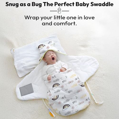 StarAndDaisy Baby Swaddle Wrap for Newborn 0–9 Months, Baby Sleeping Bag Or Blanket, Muslin Swaddle for New Born Baby for All Season (Boys & Girls)-Rainbow Print - Image 2