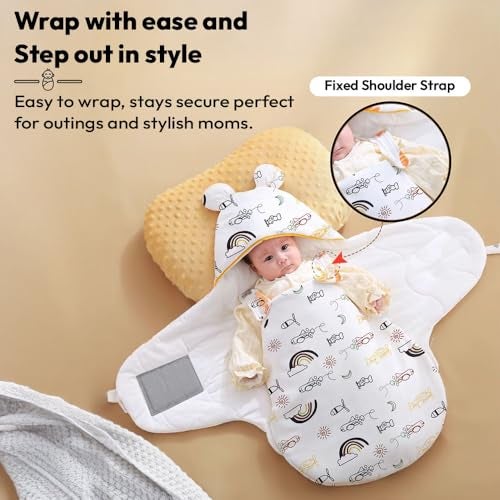 StarAndDaisy Baby Swaddle Wrap for Newborn 0–9 Months, Baby Sleeping Bag Or Blanket, Muslin Swaddle for New Born Baby for All Season (Boys & Girls)-Rainbow Print - Image 3