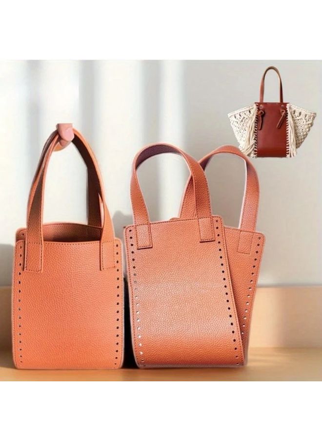 Brown DIY Woven Bag Accessories Faux Leather Body And Strap Hook Handbag Materials - Image 2