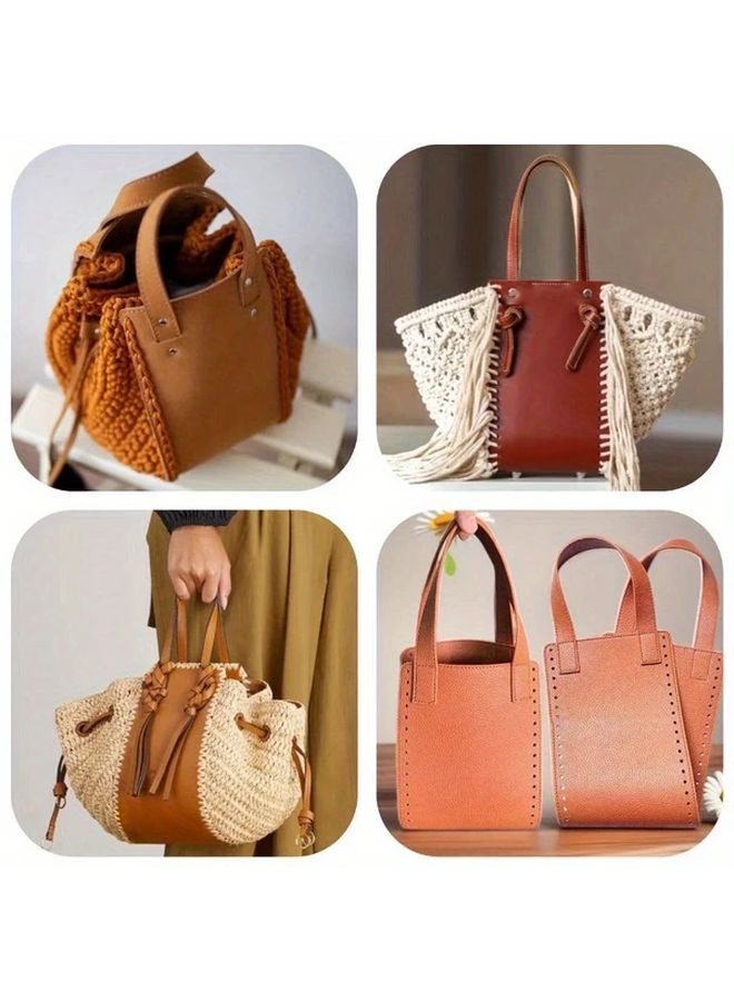 Brown DIY Woven Bag Accessories Faux Leather Body And Strap Hook Handbag Materials - Image 3