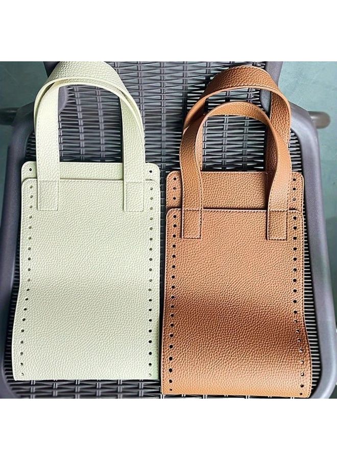 Brown DIY Woven Bag Accessories Faux Leather Body And Strap Hook Handbag Materials - Image 4