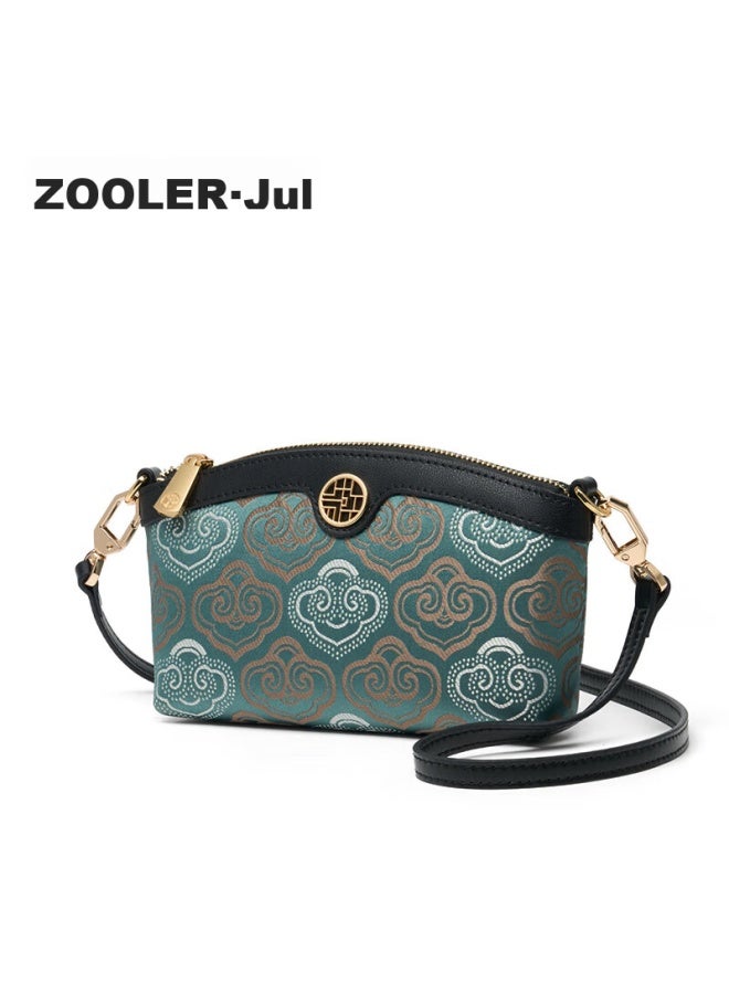 ZOOLER Zhuer Handbag Women's Bag Chinese Cultural Heritage Zhuang Brocade Ladies' Bag Cowhide Crossbody Clutch Bag Qixi Festival Gift For Wife - Image 4