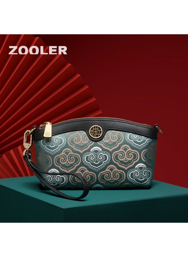 ZOOLER Zhuer Handbag Women's Bag Chinese Cultural Heritage Zhuang Brocade Ladies' Bag Cowhide Crossbody Clutch Bag Qixi Festival Gift For Wife - Image 1