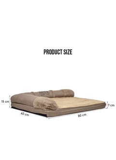 MAJIBAO Memory foam XL dog bed with bolsters for all sized dogs, Perfect comfort orthopedic sofa bed with removable washable cover, Nonskid bottom 80 cm L (Khaki)  - Image 2