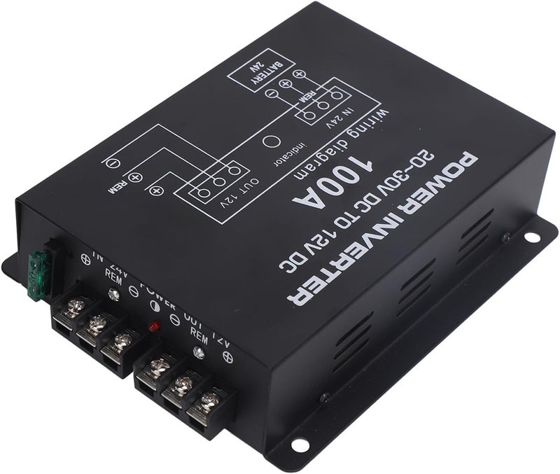 SUNGOOYUE 24V to 12V Step Down Converter, Metal Alloy Voltage Regulator with Dual Cooling Fans, Efficient 24V to 12V Power Conversion for Cars Trucks RVs SUVs Buses (100A) - Image 1