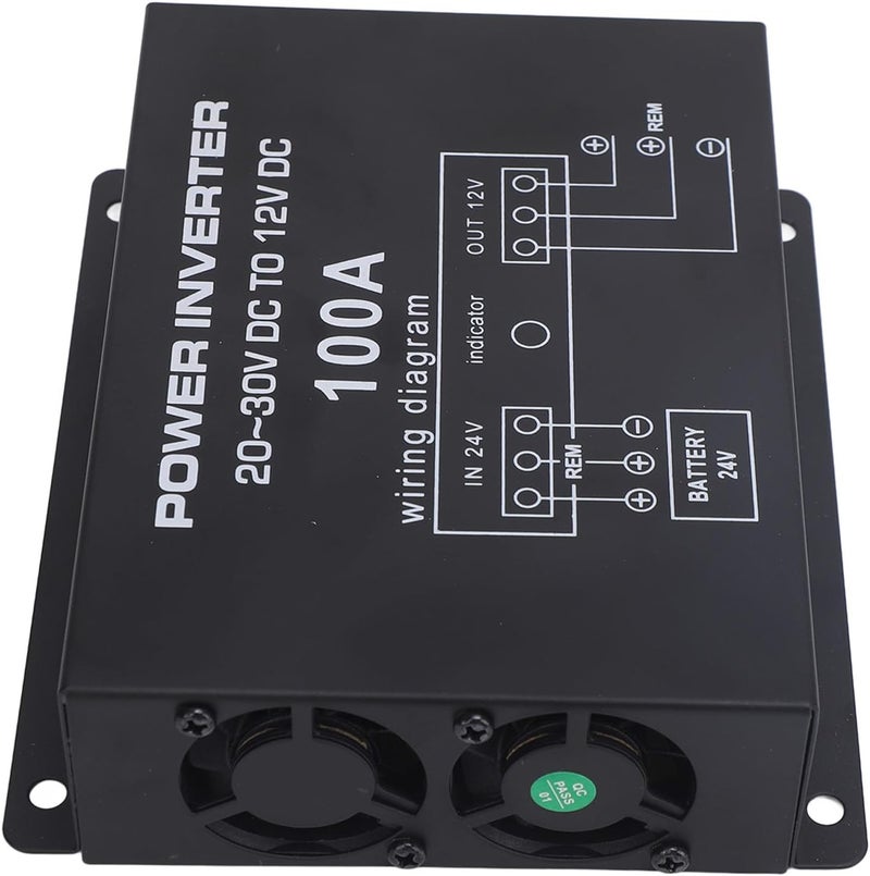SUNGOOYUE 24V to 12V Step Down Converter, Metal Alloy Voltage Regulator with Dual Cooling Fans, Efficient 24V to 12V Power Conversion for Cars Trucks RVs SUVs Buses (100A) - Image 4