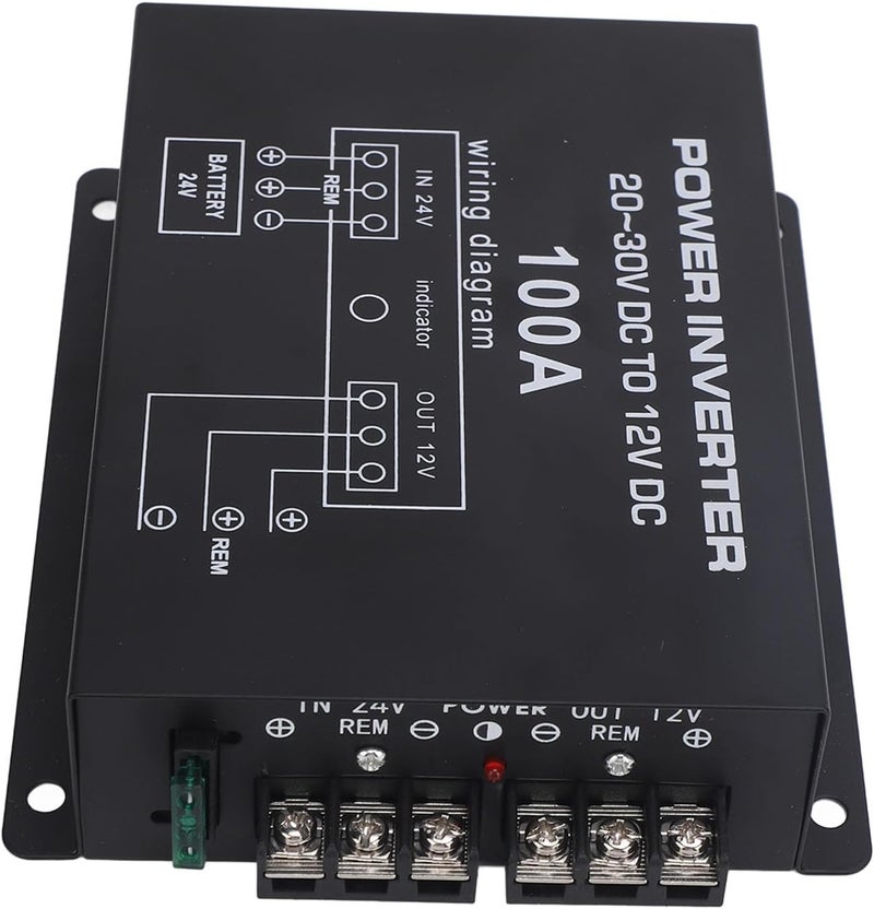 SUNGOOYUE 24V to 12V Step Down Converter, Metal Alloy Voltage Regulator with Dual Cooling Fans, Efficient 24V to 12V Power Conversion for Cars Trucks RVs SUVs Buses (100A) - Image 2