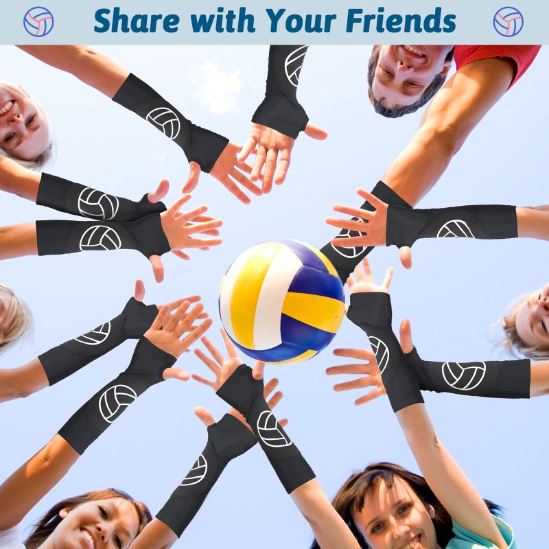 Minatee Volleyball Arm Sleeves Passing Hitting Forearm Sleeves with Protection Pads and Thumb Hole for Youth Girls Kids Women(2 Pairs,12 Inch) - Image 5