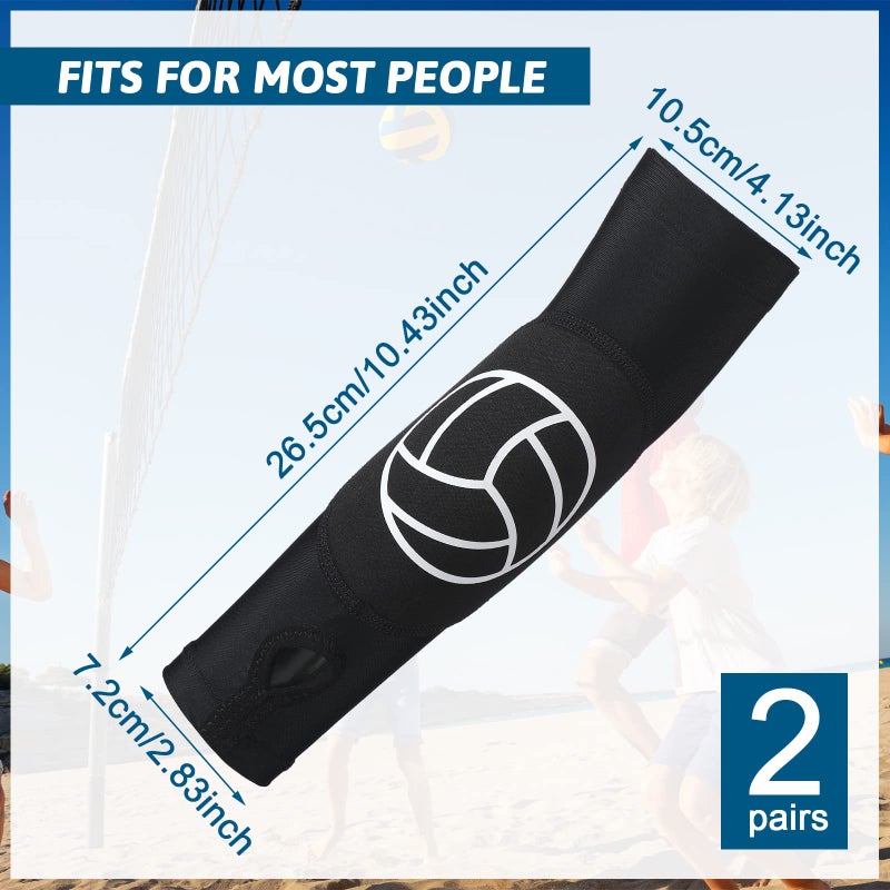 Minatee Volleyball Arm Sleeves Passing Hitting Forearm Sleeves with Protection Pads and Thumb Hole for Youth Girls Kids Women(2 Pairs,12 Inch) - Image 2