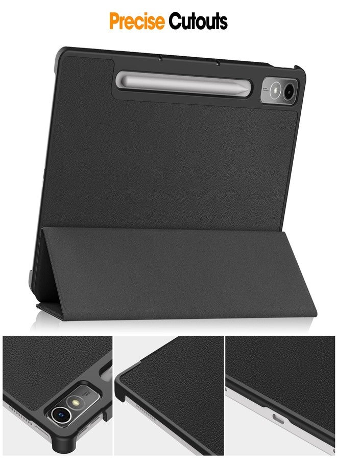 Gylint جراب Gylint لجهاز Lenovo Tab P12 Pro (الجيل الثاني) 12.7 بوصة 2024، جراب قابل للطي فائق النحافة من الجلد الصناعي الذكي مع حامل لجهاز Lenovo Tab P12 Pro (الجيل الثاني) / P12 / Xiaomi Pad Pro 12.7 بوصة، أسود - Image 5