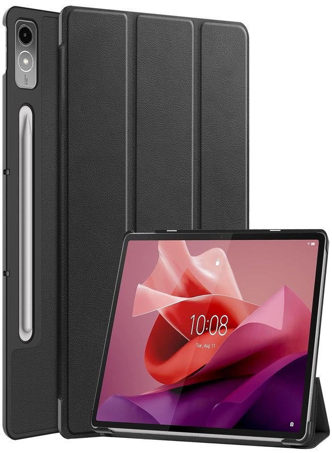 Gylint جراب Gylint لجهاز Lenovo Tab P12 Pro (الجيل الثاني) 12.7 بوصة 2024، جراب قابل للطي فائق النحافة من الجلد الصناعي الذكي مع حامل لجهاز Lenovo Tab P12 Pro (الجيل الثاني) / P12 / Xiaomi Pad Pro 12.7 بوصة، أسود - Image 1