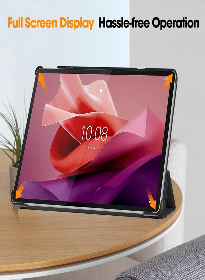 Gylint جراب Gylint لجهاز Lenovo Tab P12 Pro (الجيل الثاني) 12.7 بوصة 2024، جراب قابل للطي فائق النحافة من الجلد الصناعي الذكي مع حامل لجهاز Lenovo Tab P12 Pro (الجيل الثاني) / P12 / Xiaomi Pad Pro 12.7 بوصة، أسود - Image 4