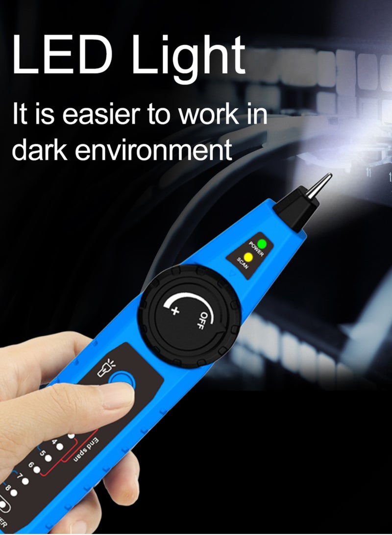 NOYAFA NF-810 Network Cable Tester Kit for RJ11 RJ45 CAT5 CAT6 LAN Cable Multi Function Wire Tracker Wiremap PoE TEL Testing Line Finder with LED Light Earphone Tool Bag - Image 5