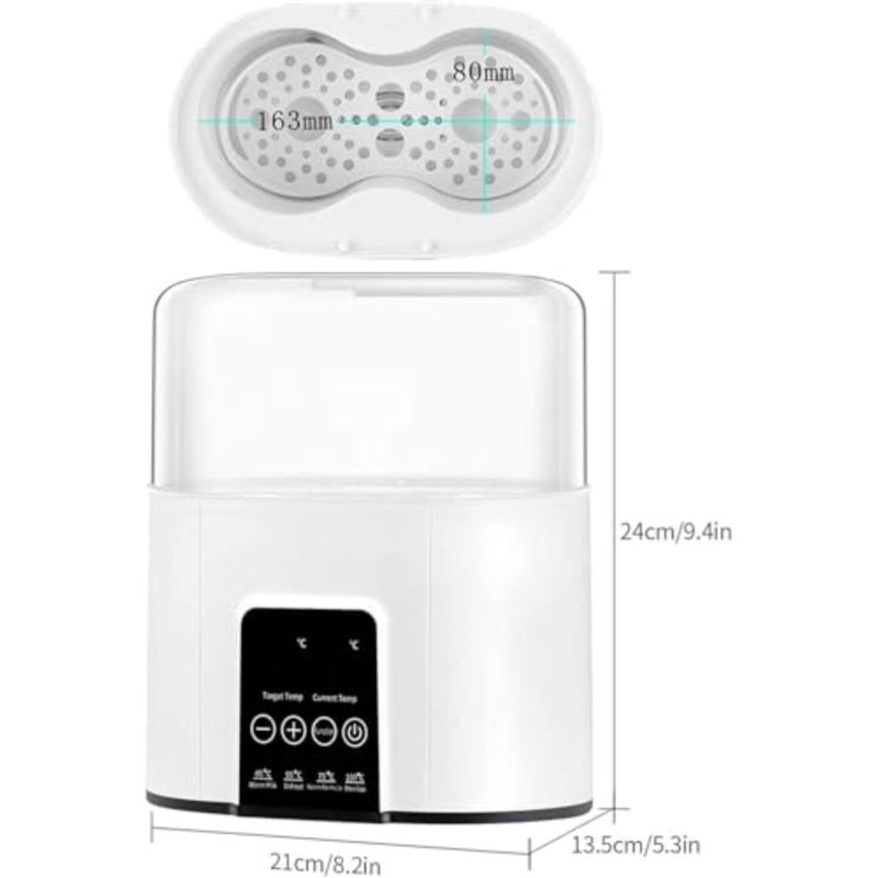 Oasisgalore 6 in 1 Baby Bottle Warmer Sterilizer, Feeder Sterilizer Milk Warmer Formula Baby Food Steamer with Cleaning Brush and Safe Auto-shutoff Timer Temperature Control BPA-Free Baby Food Heater - Image 2