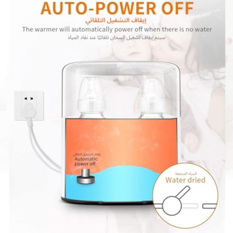 Oasisgalore 6 in 1 Baby Bottle Warmer Sterilizer, Feeder Sterilizer Milk Warmer Formula Baby Food Steamer with Cleaning Brush and Safe Auto-shutoff Timer Temperature Control BPA-Free Baby Food Heater - Image 5