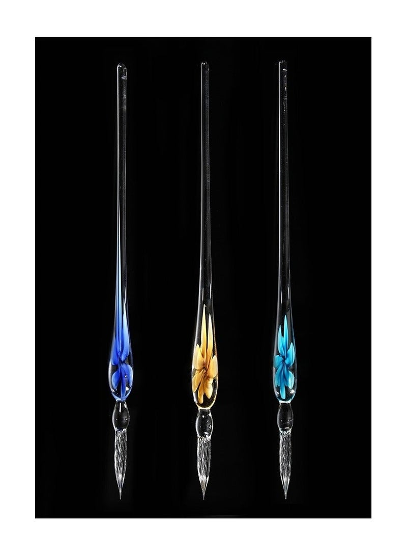 قلم حبر زجاجي عتيق مع حبر وصندوق هدايا للمكاتب - Image 4