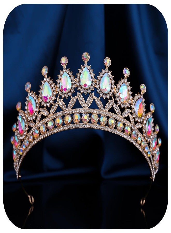 FORSEVEN Tiaras and Crowns for Women Hairband- Wedding and Birthday Party Princess Crown Hair Accessories - Bride Rhinestone Headband（Colorful AB） - Image 1