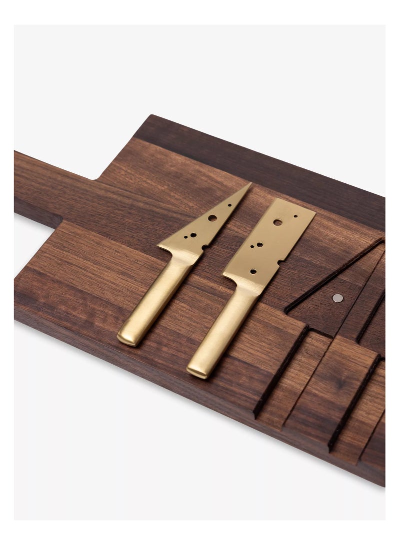 لوح جبن مع سكاكين من ماركة Woodsea مقاس 55 سم × 20 سم  - Image 2