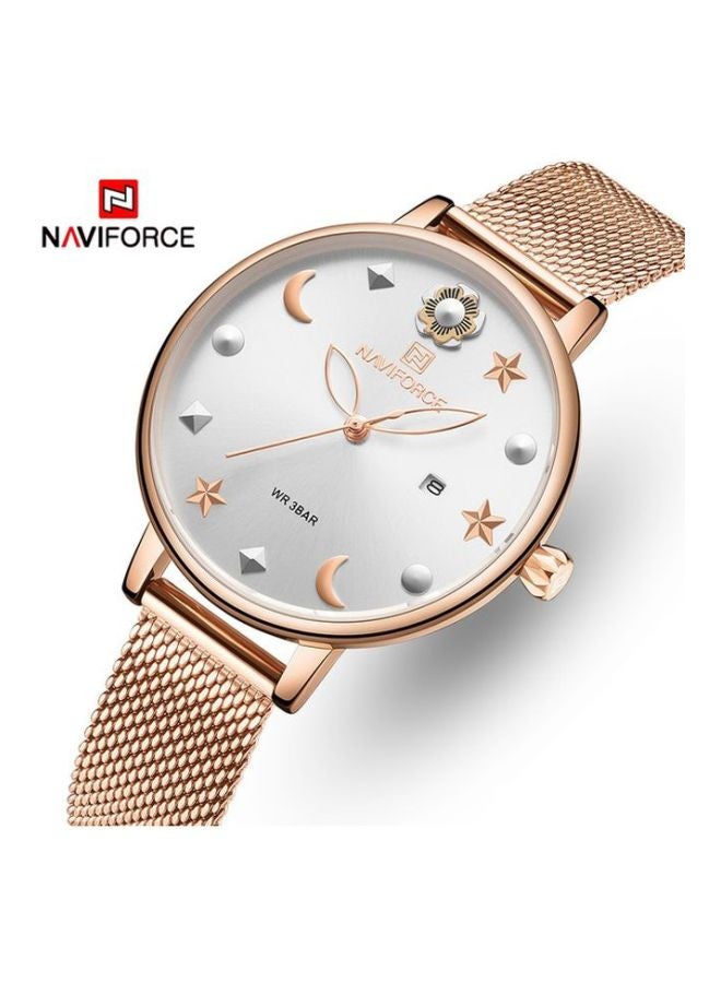 NIBEMINENT women Water Resistant Analog Watch NF5009 RG/W - Image 2