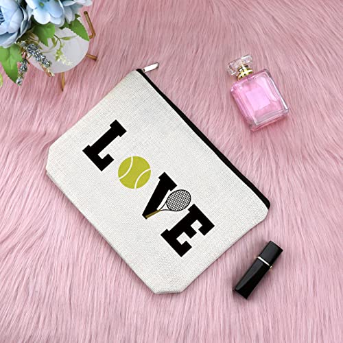 Sfodiary Tennis Gifts Makeup Bag Inspirational Gifts for Tennis Player Lover Cosmetic Bag Birthday Graduation Presents for Girls Daughter Sister Niece Travel Toiletry Pouch Christmas Friendship Keepsake - Image 3