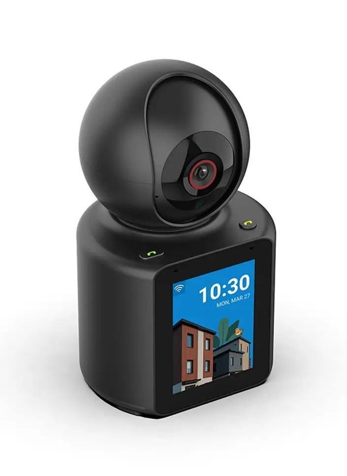 Generic - Wireless Security Camera 2 in 1 Video Call & Monitor 350° 2K WiFi Surveillance Camera Indoor Home Security Camera with HD Time Display Night Vision Smart Motion Detection for Elder Baby Pet - Image 1