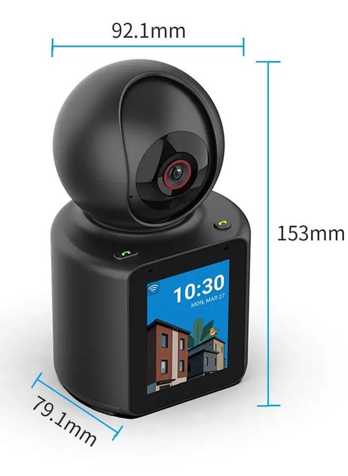 Generic - Wireless Security Camera 2 in 1 Video Call & Monitor 350° 2K WiFi Surveillance Camera Indoor Home Security Camera with HD Time Display Night Vision Smart Motion Detection for Elder Baby Pet - Image 1