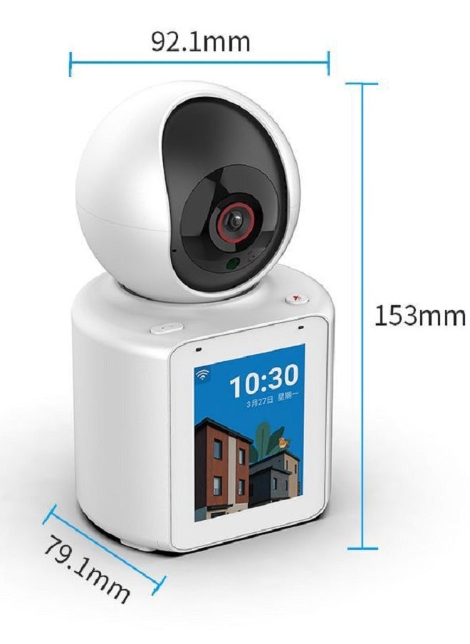 Generic - Wireless Security Camera 2 in 1 Video Call & Monitor 350° 2K WiFi Surveillance Camera Indoor Home Security Camera with HD Time Display Night Vision Smart Motion Detection for Elder Baby Pet - Image 1