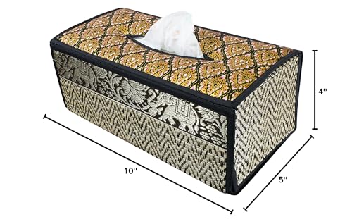 CCcollections Handmade Reed Tissue Box Cover Case - Eco-Friendly Materials (B Black) - Image 2