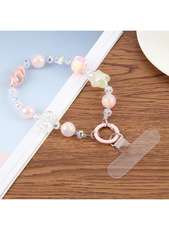 سلسلة حبات حلزونية قصيرة لمنع فقدان الهاتف (وردي)