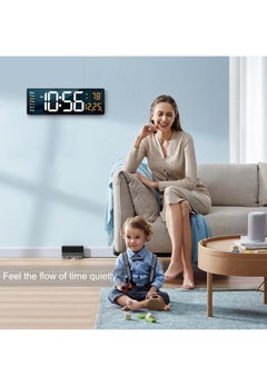 ARNOTEC Digital Wall Clock Large Display, 16.2 Inch Large Wall Clocks, Modern LED Digital Clock with Remote Control for Living Room Decor, Automatic Brightness Dimmer Big Clock with Date Week Temperature  - Image 5