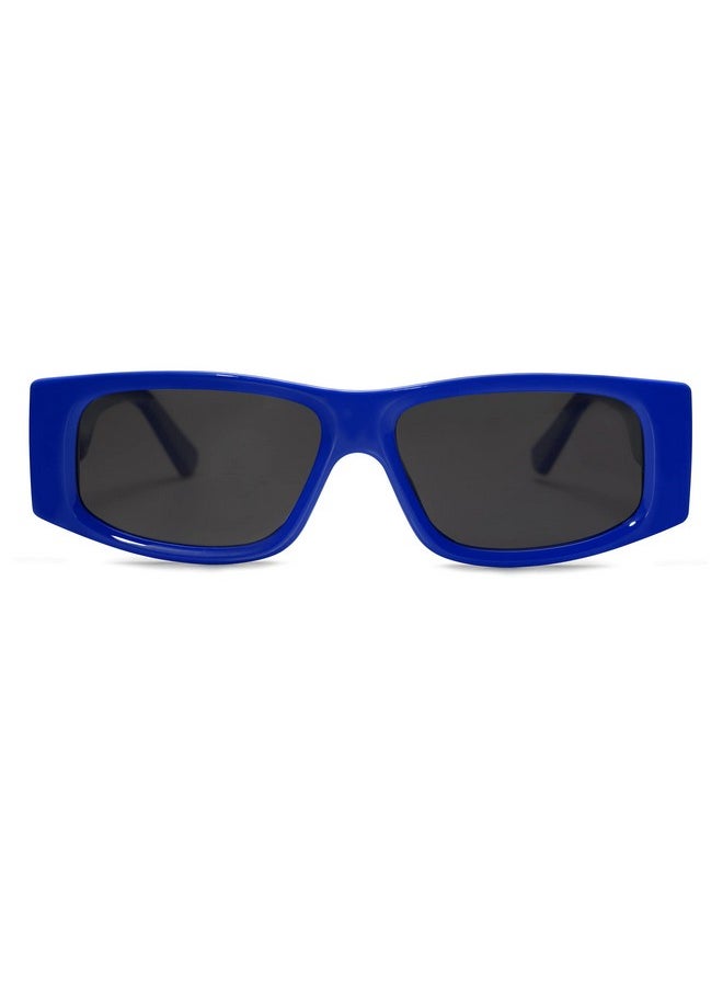 Sojos Retro Trendy Rectangle Polarized Sunglasses 80S 90S Y2K Stylish Designer Sunnies Sj2228 Dark Blue Grey  - Image 2