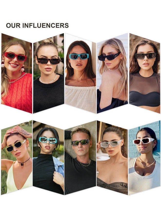 Sojos Retro Trendy Rectangle Polarized Sunglasses 80S 90S Y2K Stylish Designer Sunnies Sj2228 Dark Blue Grey  - Image 3