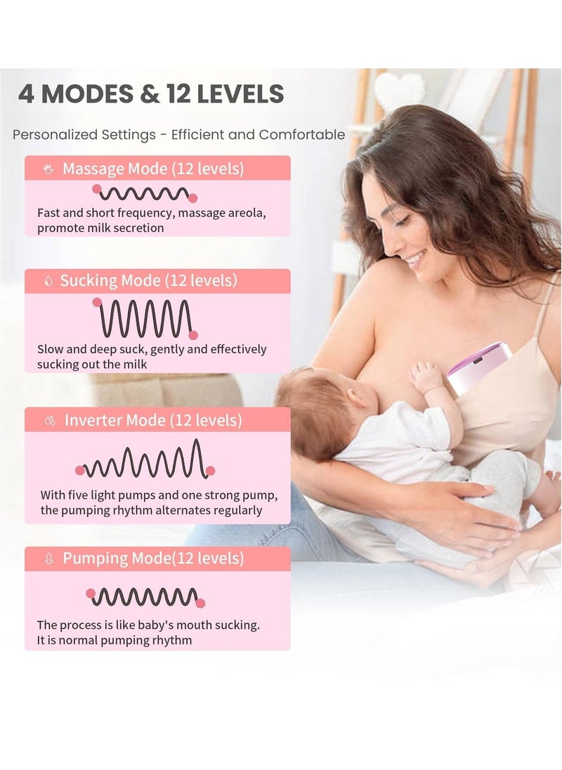 Perfin 2-Pack Hands-Free Electric Breast Pump, Wireless Portable Breast Pump with 4 Modes & 12 Levels, Ultra-Quiet, Leak-Proof Design, Smart LCD Display, 24mm Double-Sealed Flange for Comfortable Pumping  - Image 2