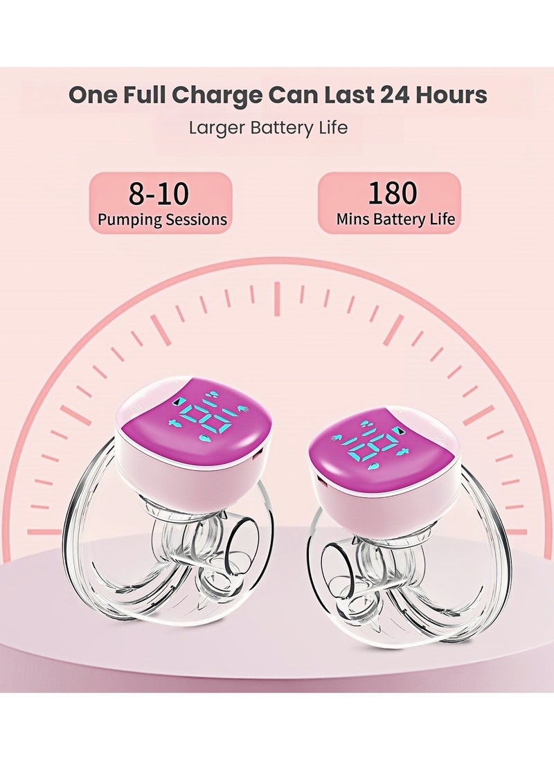 Perfin 2-Pack Hands-Free Electric Breast Pump, Wireless Portable Breast Pump with 4 Modes & 12 Levels, Ultra-Quiet, Leak-Proof Design, Smart LCD Display, 24mm Double-Sealed Flange for Comfortable Pumping  - Image 4