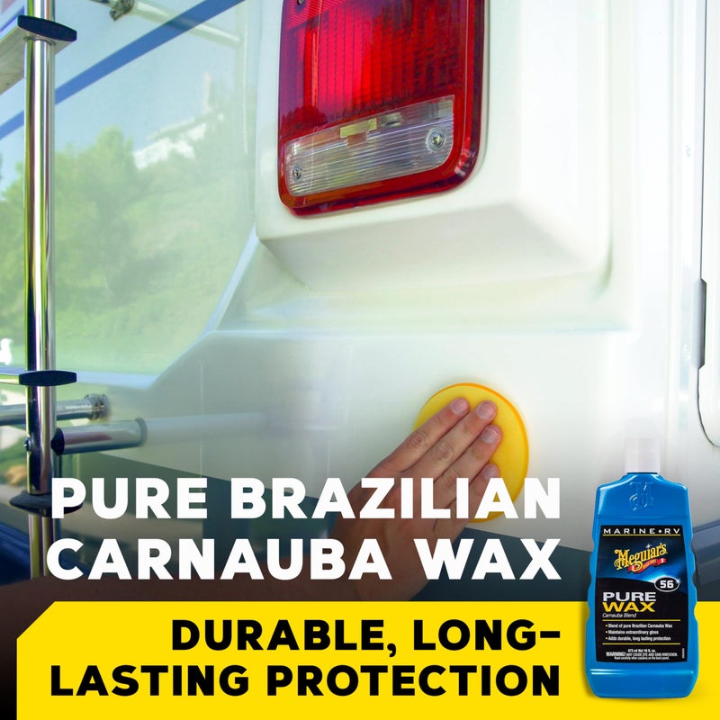 Meguiar's M5616 Marine/RV Pure Wax Carnauba Blend, Long-Lasting Liquid Wax for Protecting Gel Coat, Fiberglass, and Painted Marine/RV Finishes, 16 Oz Bottle - Image 2