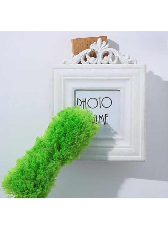 Microfiber cleaning brush, dust remover, household tool, cleaner for furniture, fans, windows, curtains, shelves and ceilings, cobweb cleaner, lightweight and washable, household accessory (green) - Image 1