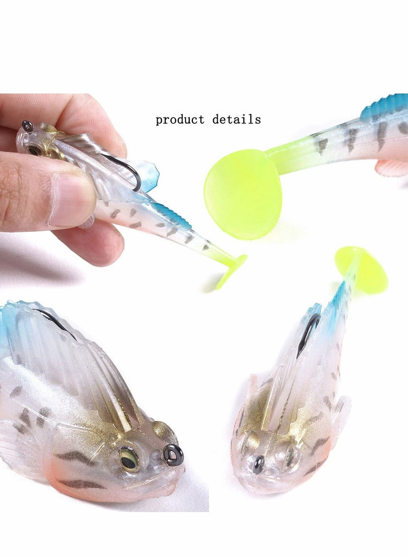 KASTWAVE Pre-Rigged Jig Head Fishing Lures, Soft Jointed Swimbaits for Bass Fishing, Great Weedless Bass Lures, Tadpole Lure with Spinner, Walleye Shad Baits, Fishing Jigs for Freshwater and Saltwater - Image 3