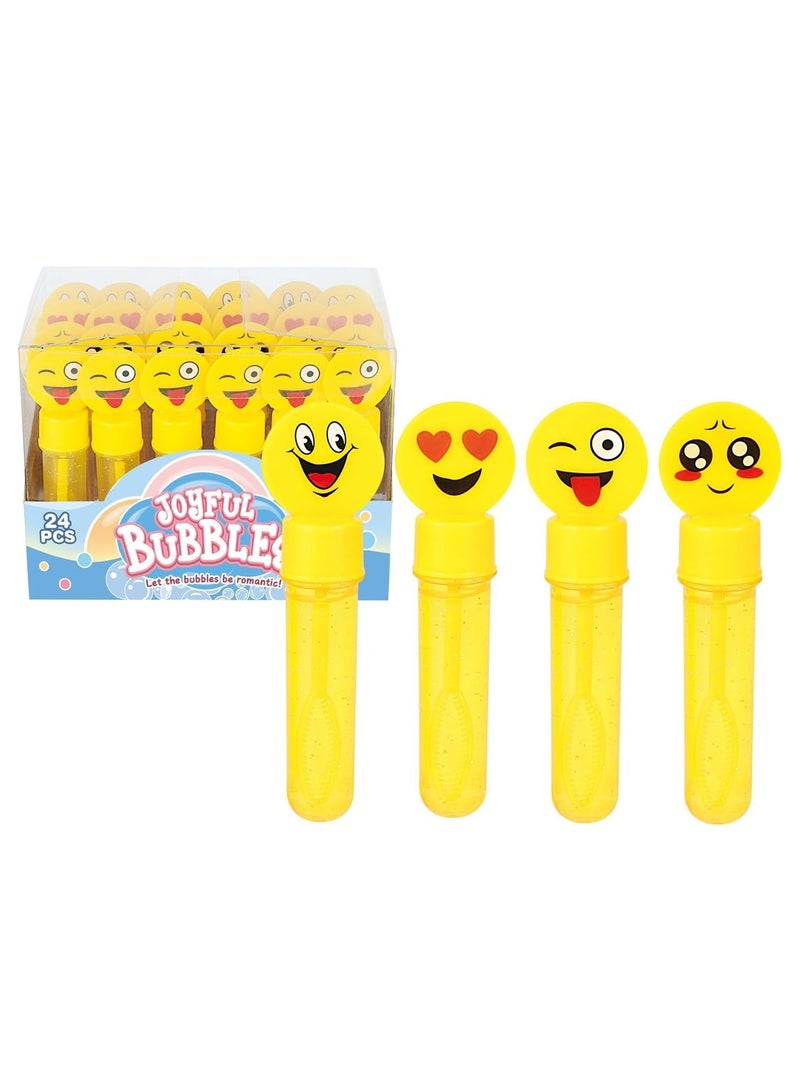 المنزل الذكي عصا فقاعات الوجه الذكية المبتسمة من هوم، مجموعة من 24 لعبة، عصا فقاعات بألوان متنوعة لتزيين حفلات أعياد الميلاد والأنشطة الخارجية الصيفية والمزيد - Image 1